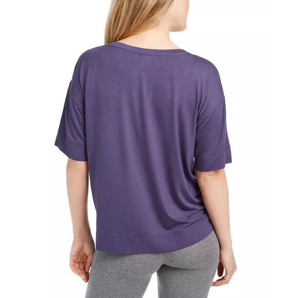 JENNI Ultra Soft Core Printed Short Sleeve Pajama Shirt In Violet Blue - Picture 2 of 2